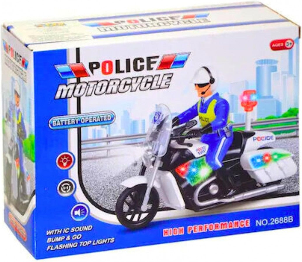 Light Up Police Motorbike