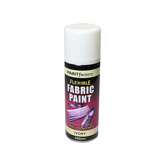 Paint Factory Flexible Fabric Spray Paint Ivory Suitable For Leather Vinyl And Most Fabrics 200ml 1070