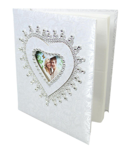Traditional Royal White Wedding Photo Album With Box 25 Pages 4 x 6'' 5529