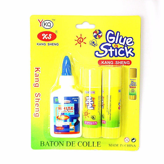 3 Pack Glue Stick x 2 With x 1 White School Glue 2840
