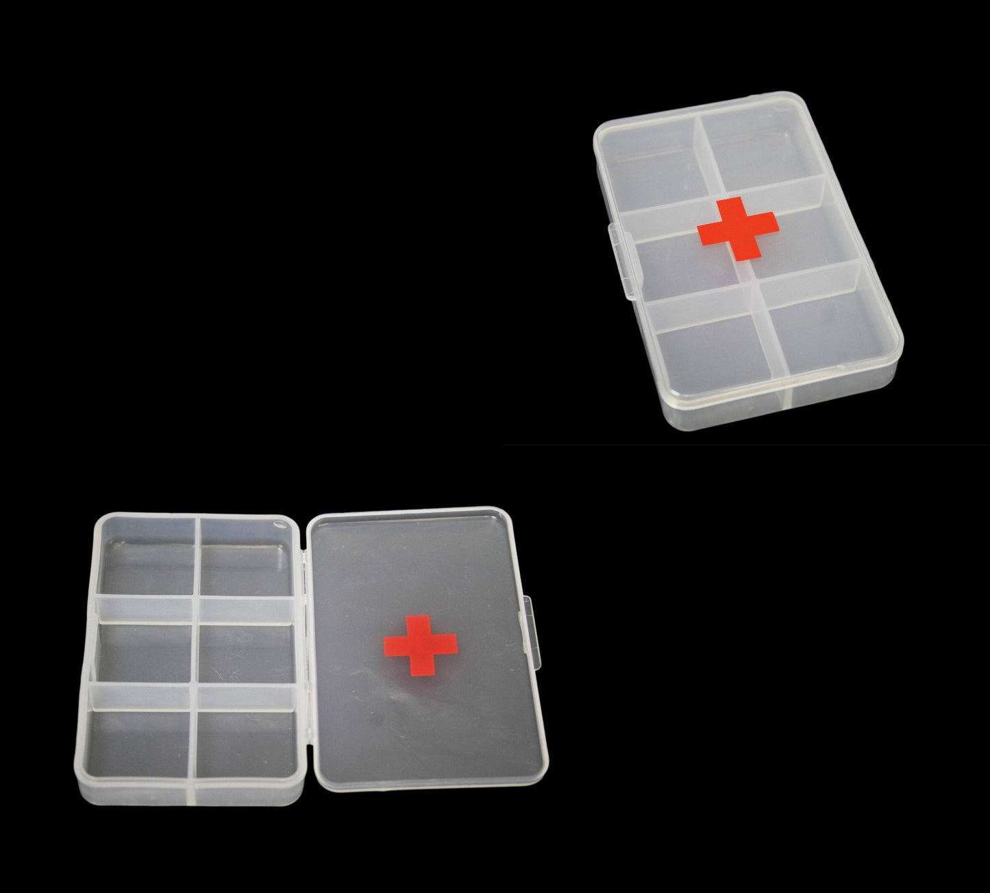 Clear Plastic First Aid Pill Box Organiser 9 x 6cm 5542