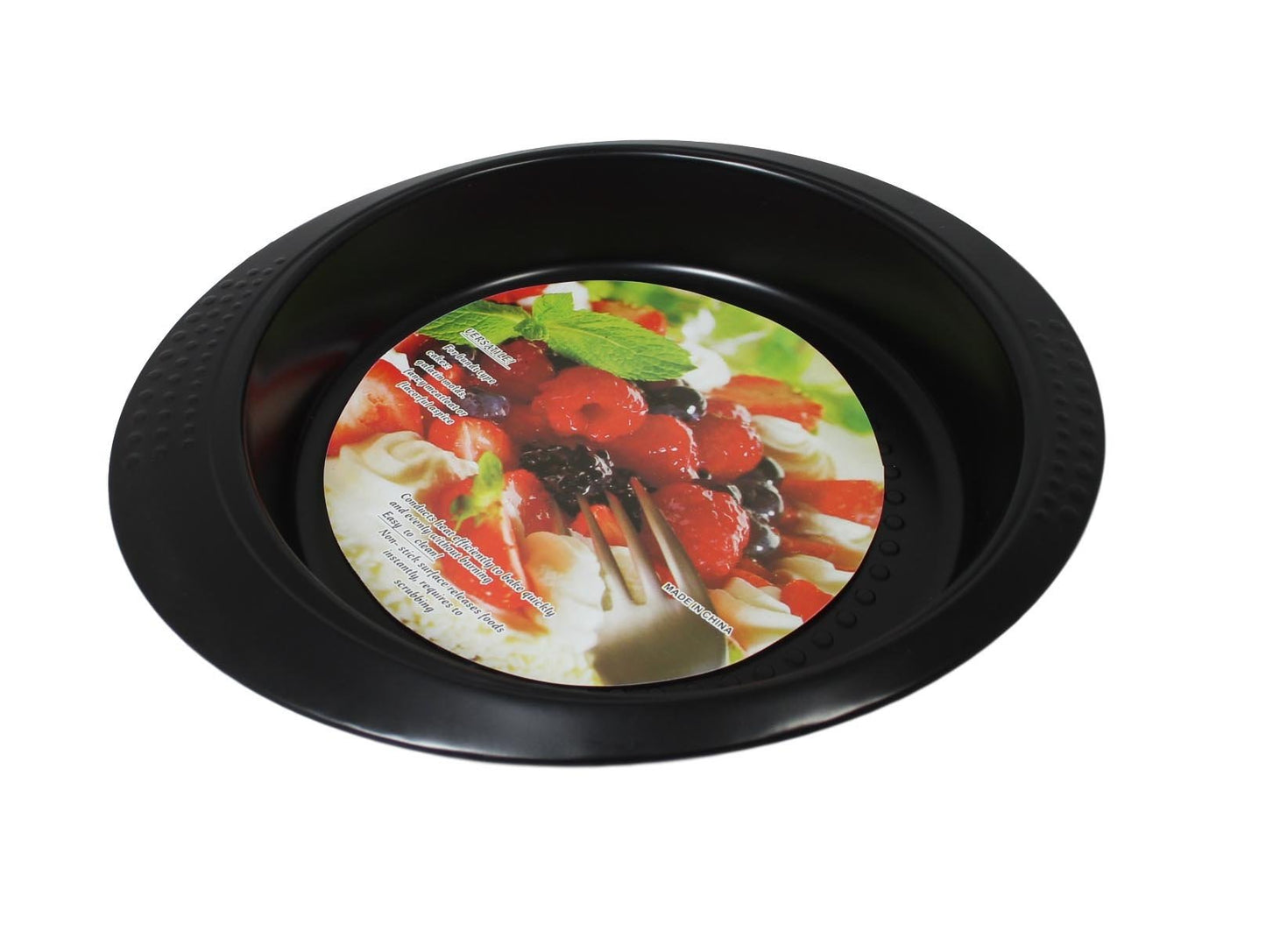 Household Baking Tray Black Dotted Air Non Stick Surface Round Tray 26cm 5561