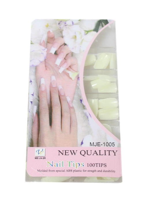 Artificial Fake Nail Extensions Square Tip for Acrylic Nail Art Tips Clear Pack of 100 5573 / 5574