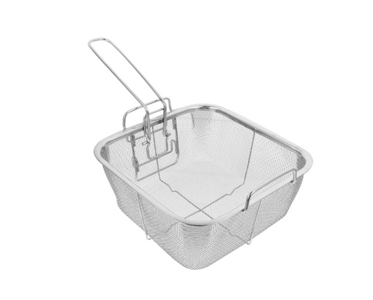 Stainless Steel Square Chip Frying Basket 19.5 cm Long Handle 14.5 cm 5591 / 6417