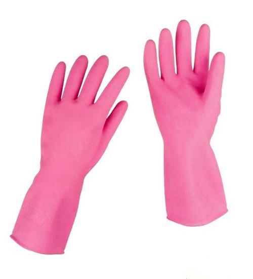 Kitchen Cleaning Rubber Washing Up Gloves 30 cm Pink Assorted Sizes 55939