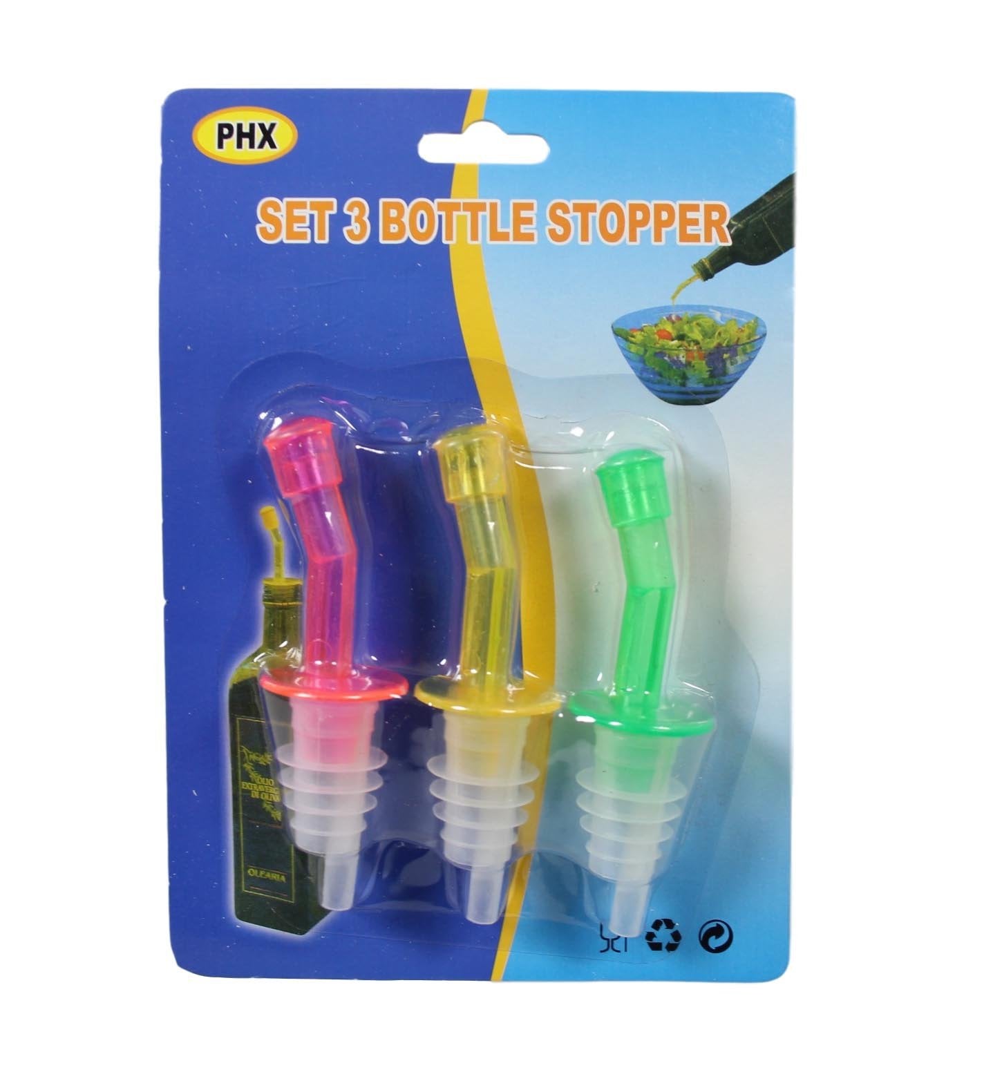Plastic Bottle Stoppers 10 cm Set of 3 5604