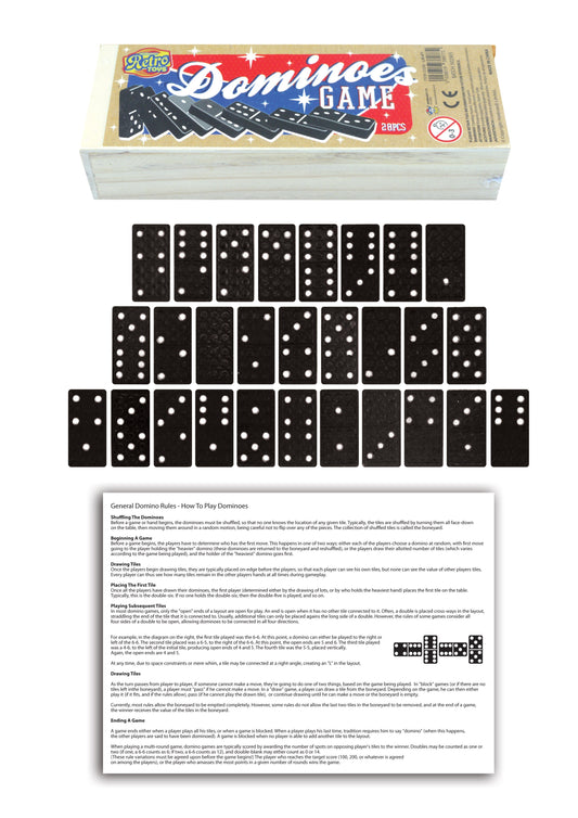28 Piece Dominoes Set Family Fun And Games Dominoes In Wooden Box L38077