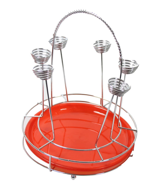 Metal Kitchen Cup Mug Holder With Plastic Drip Tray Assorted Colours