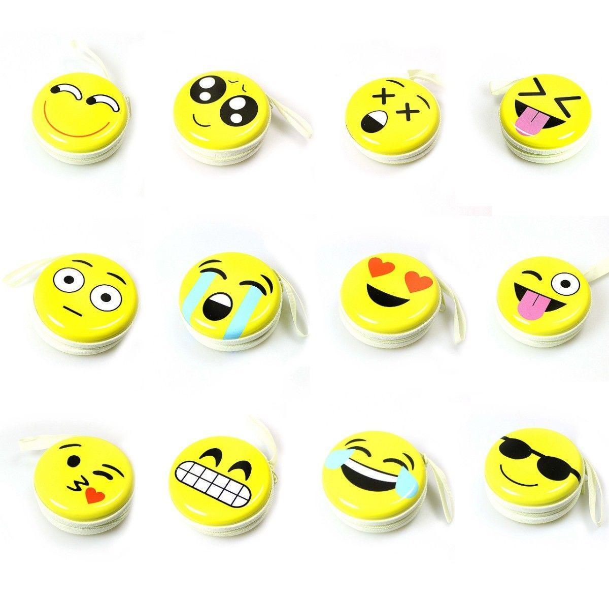 Emoji Face Earphone Coin Pouch 7.5 x 7 cm Assorted Designs 4496 A