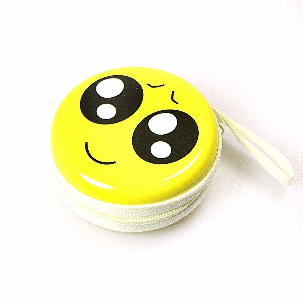 Emoji Face Earphone Coin Pouch 7.5 x 7 cm Assorted Designs 4496 A