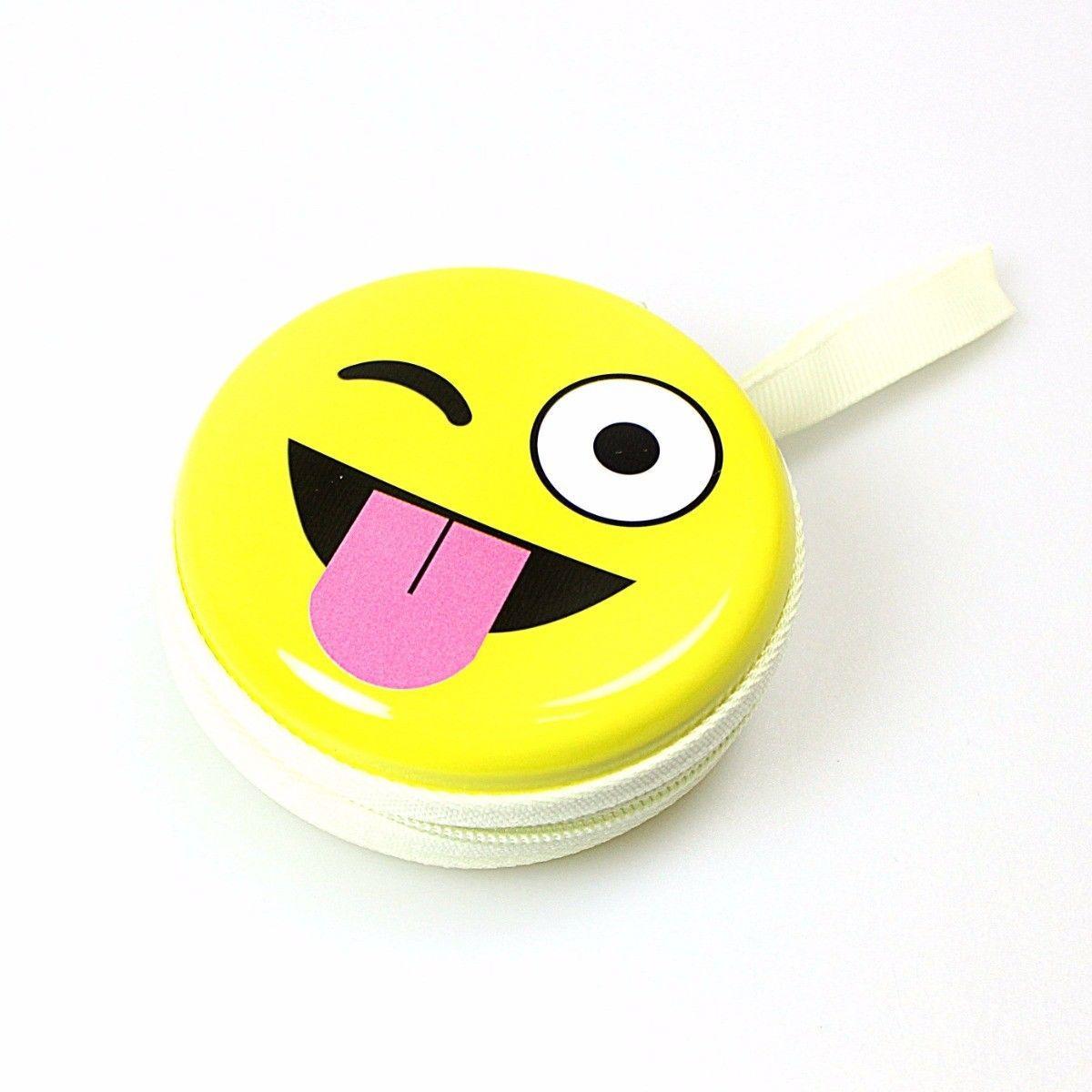 Emoji Face Earphone Coin Pouch 7.5 x 7 cm Assorted Designs 4496 A