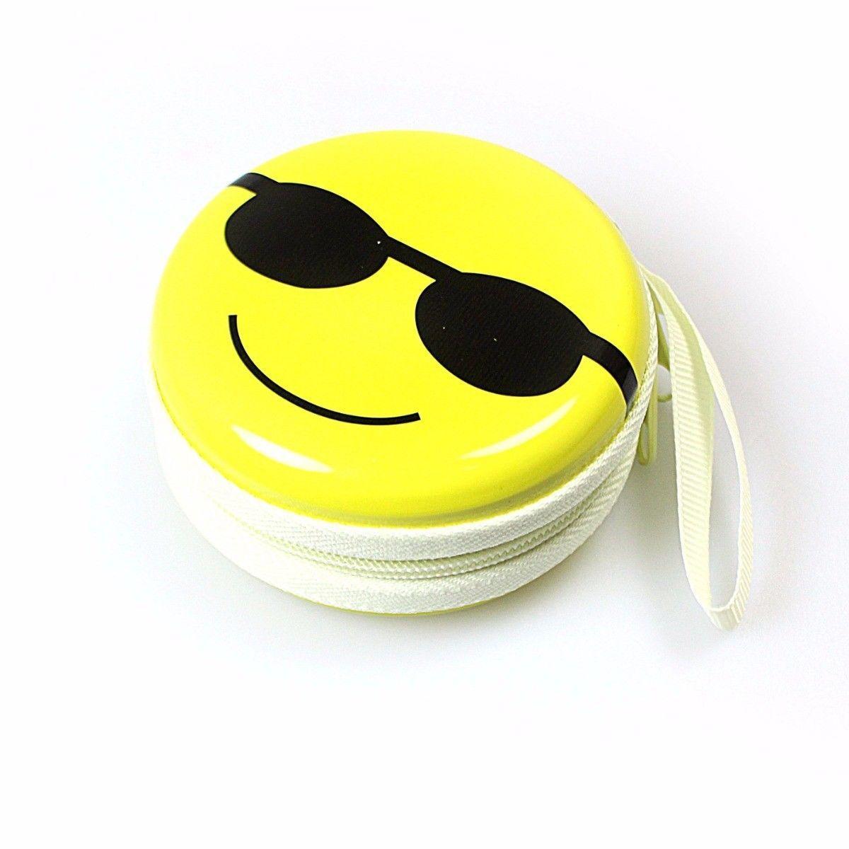 Emoji Face Earphone Coin Pouch 7.5 x 7 cm Assorted Designs 4496 A