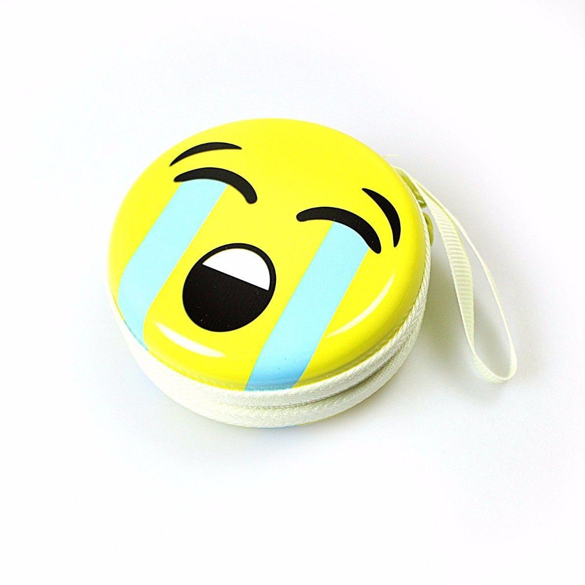Emoji Face Earphone Coin Pouch 7.5 x 7 cm Assorted Designs 4496 A