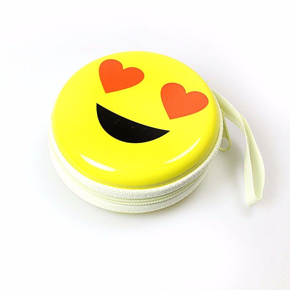 Emoji Face Earphone Coin Pouch 7.5 x 7 cm Assorted Designs 4496 A