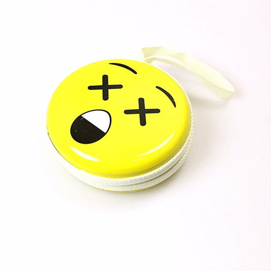 Emoji Face Earphone Coin Pouch 7.5 x 7 cm Assorted Designs 4496 A