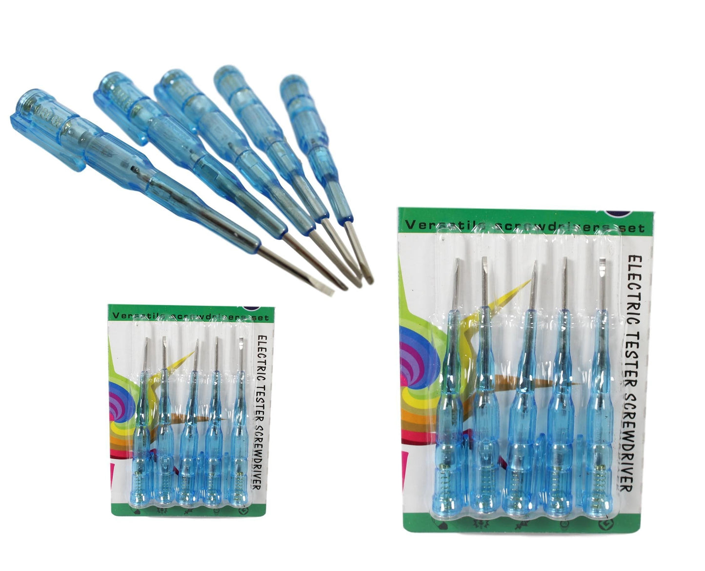 Electric Tester Screwdriver Set 14cm Multipurpose Use Indoor Outdoor 6 Pack 5620