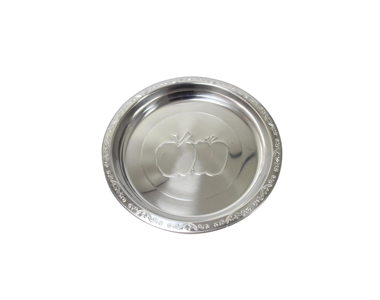 Steel Serving Food Dish Platter Plate Apple Design 35cm 5628