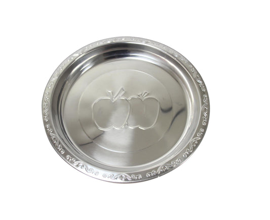 Steel Serving Food Dish Platter Plate Apple Design 45cm 5630