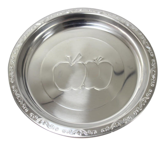 Steel Serving Food Dish Platter Plate Apple Design 55cm 5632