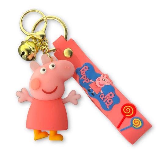Peppa Pig 3D Silicone Keychain Keyring Pendant