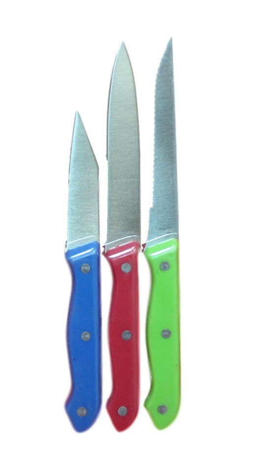 3 Pack Kitchen Knife Assorted Knife Styles 22cm/20cm/19cm 5650