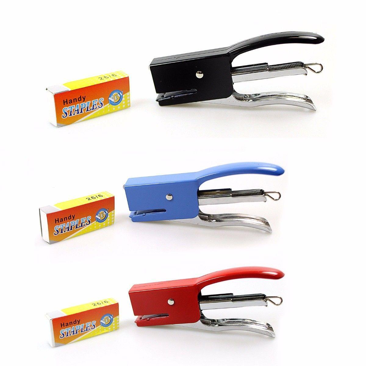 Stationery Stapler Set Ideal For School Home Office Staple Set 3 Colours 0496