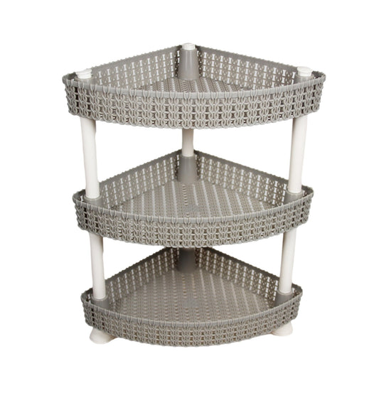 Plastic Rattan Style Kitchen Home Storage Corner Fruit and Vegetable Shelf 30 x 33 cm Assorted Colours 5693