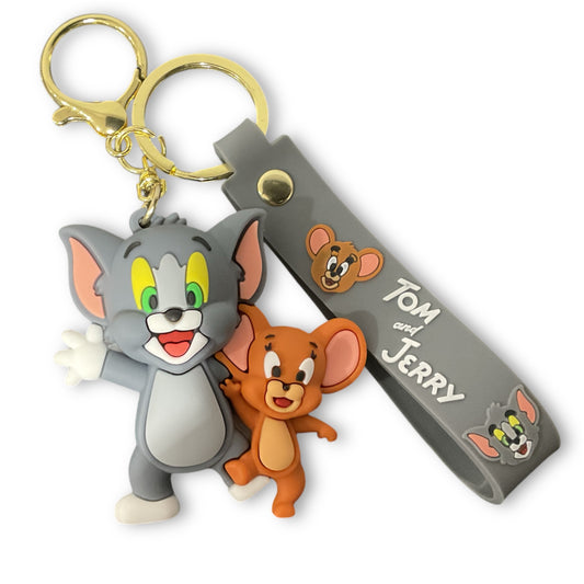 Tom & Jerry Duo 3D Silicone Keychain Keyring Pendant