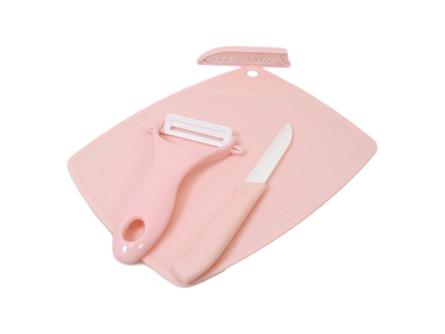 Plastic Chopping Board Set with Vegetable Peeler and Knife 20 x 15 cm Assorted Colours 5706