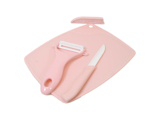 Plastic Chopping Board Set with Vegetable Peeler and Knife 20 x 15 cm Assorted Colours 5706