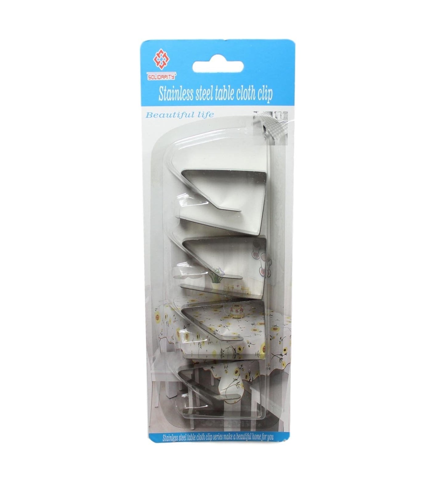 Stainless Steel Table Cloth Clips 4.5 x 4.5 x 1.8 cm Pack of 4 5718 A