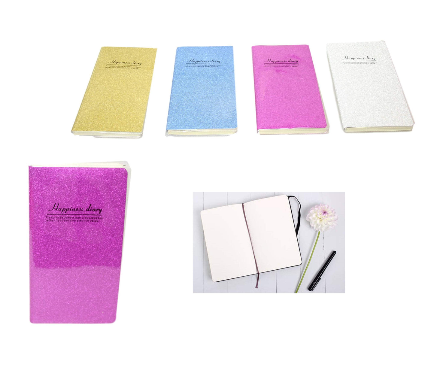 Happiness Notebook Diary 17.5 x 10 cm Assorted Colours 5719