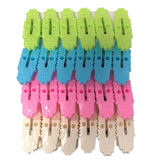 Plastic Washing Line Clothes Pegs Pack Of 20 Assorted Colours