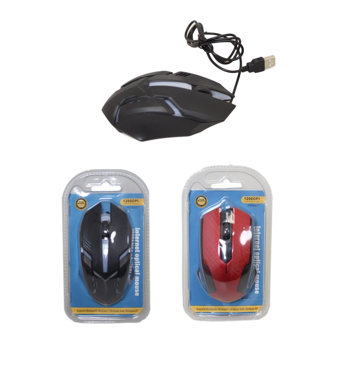 Internet Optical Mouse Computer Wired Mouse 14 Cm Assorted Colours (Parcel Rate)