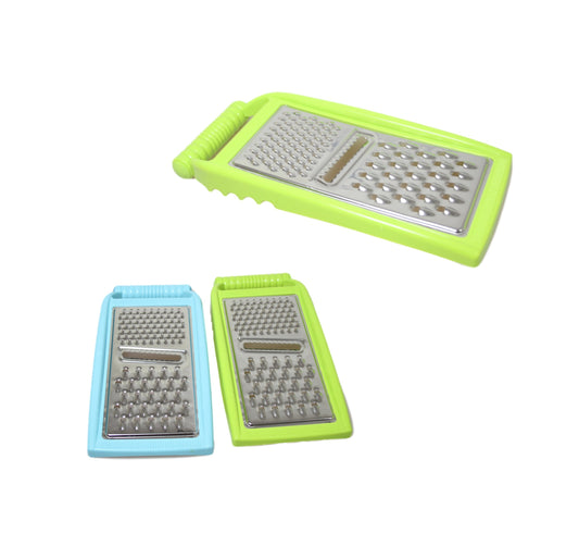 Kitchen Food Grater With Plastic Rim And Handle Assorted Colours
