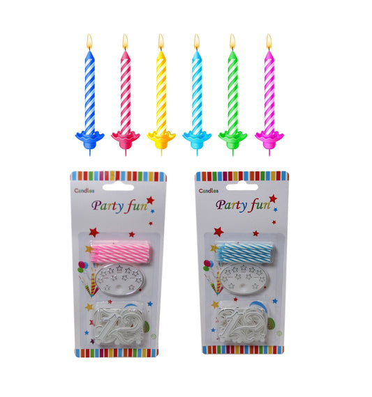 Birthday Candles With Numbers 1-10 - Assorted Colours