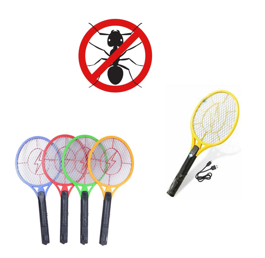 Electric Fly Mosquito Swatter Racket Usb Rechargeable Assorted Colours