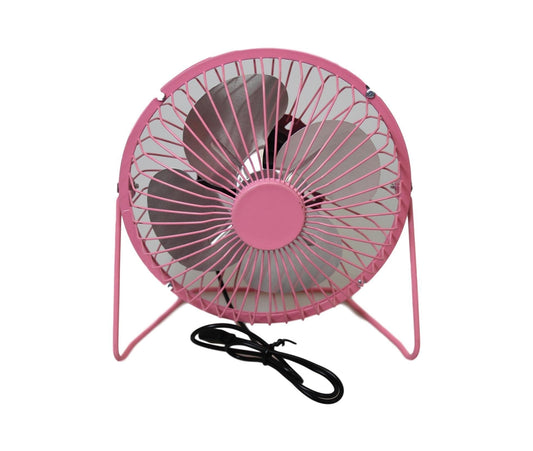 Metal USB Mini Desk Fan 17 x 19 cm Assorted Colours 5804
