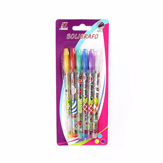 Children's Gel Pens Stationary Pack of 6 Colours 3107