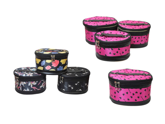 Jewellery Bo x Makeup Bag Zipped 3 Pack Bag 3 In 1 Assorted Design Makeup Bag