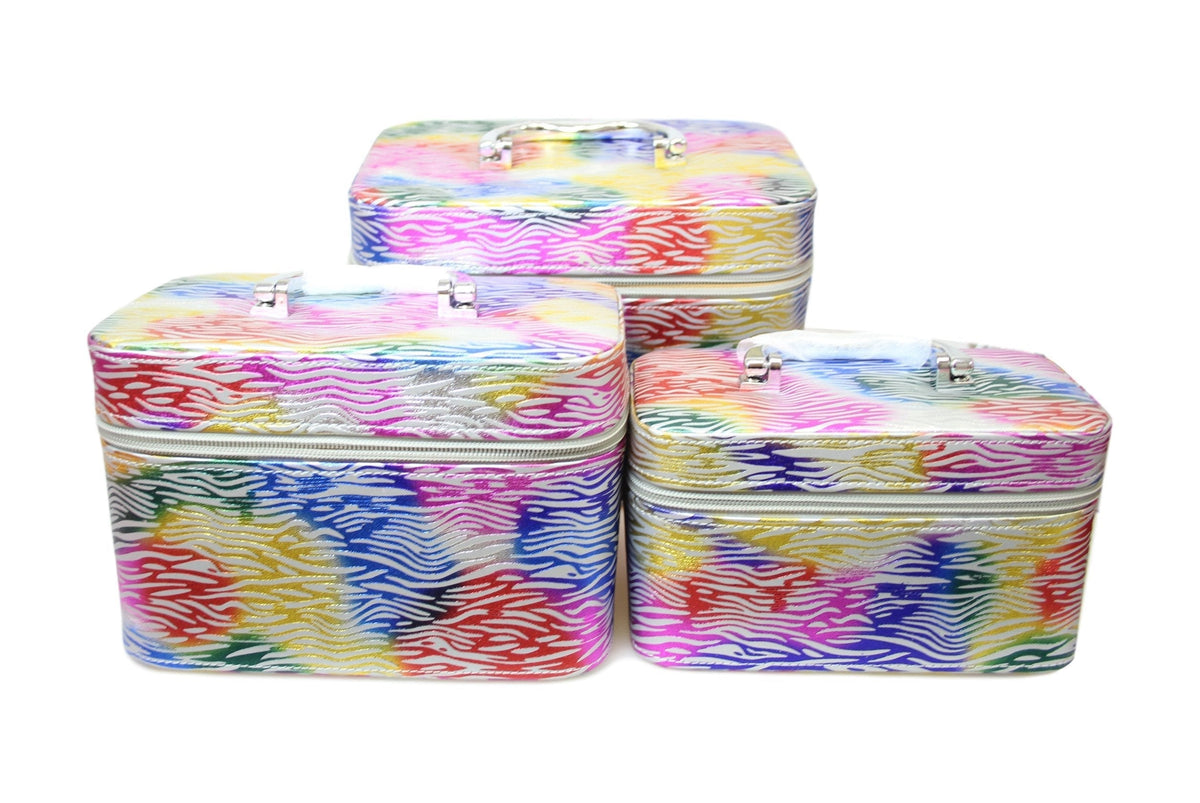 Jewellery Bo x Makeup Bag Toiletries 3 Bag Pack Mi x Coloured Bag 3 In 1