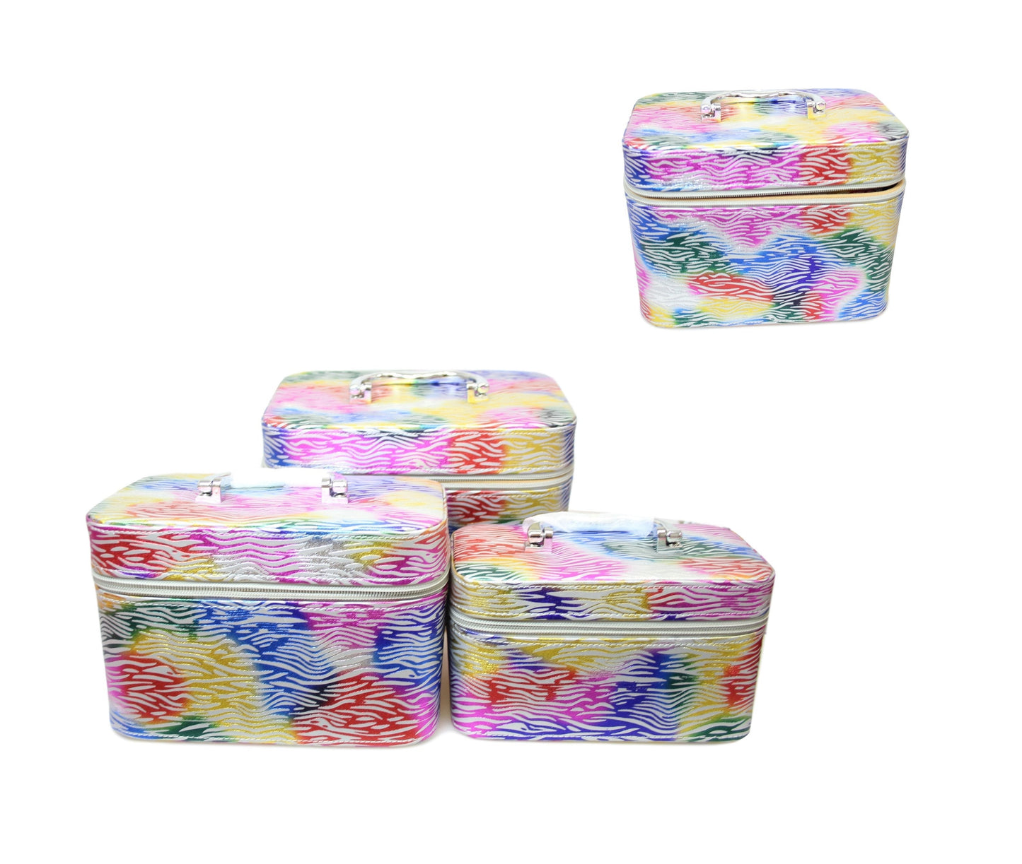 Jewellery Box Makeup Bag Toiletries 3 Bag Pack Mix Coloured Bag 3 in 1 5822