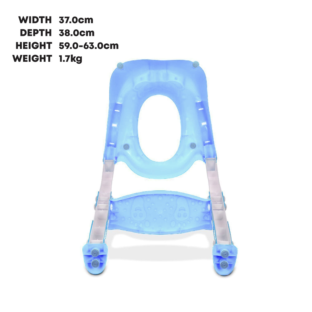 Sq Professional Plastic Children'S Teddie Toilet Seat Ladder Blue