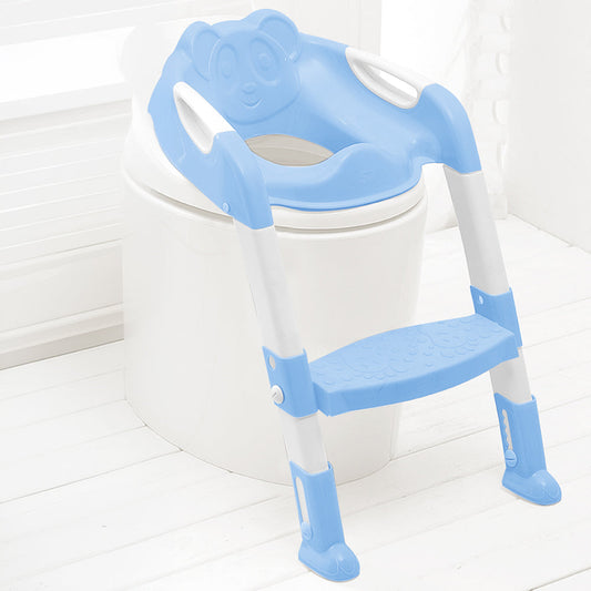 Sq Professional Plastic Children'S Teddie Toilet Seat Ladder Blue