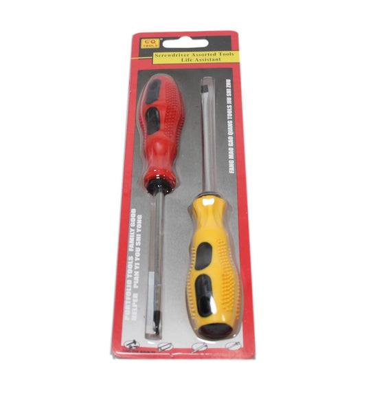 Assorted 2 Type Screwdriver Set Slotted and Cross Slot Screwdriver Set 15cm 5835