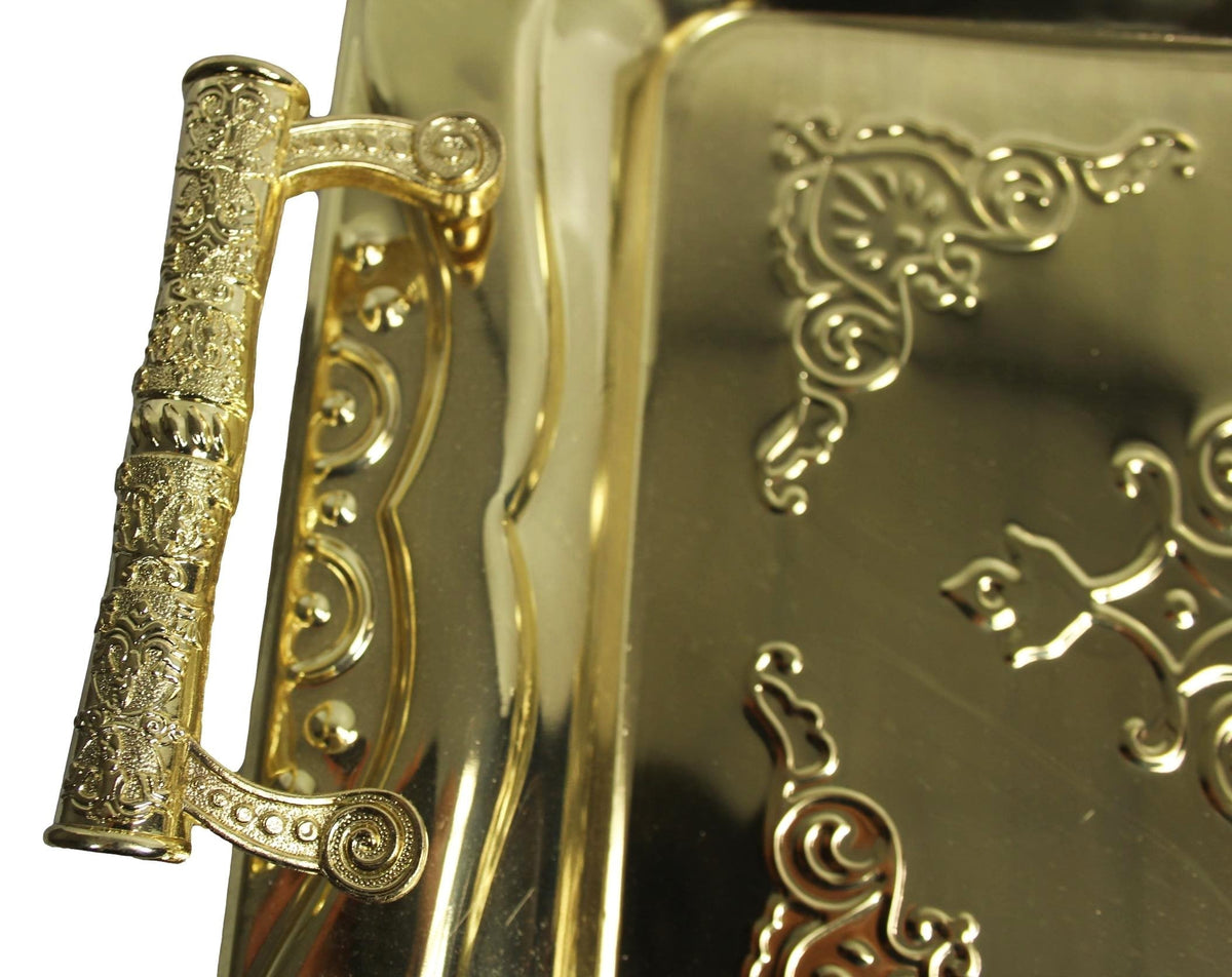 Metallic Chrome Steel Vintage Serving Tray 30 X 44Cm&Nbsp; Assorted Colours (Parcel Rate)