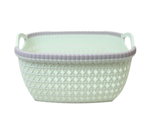Plastic Rattan Style Kitchen Fruit and Veg Basket 2 Colours 26cm x 12cm 1 Pack ( x1) 5860