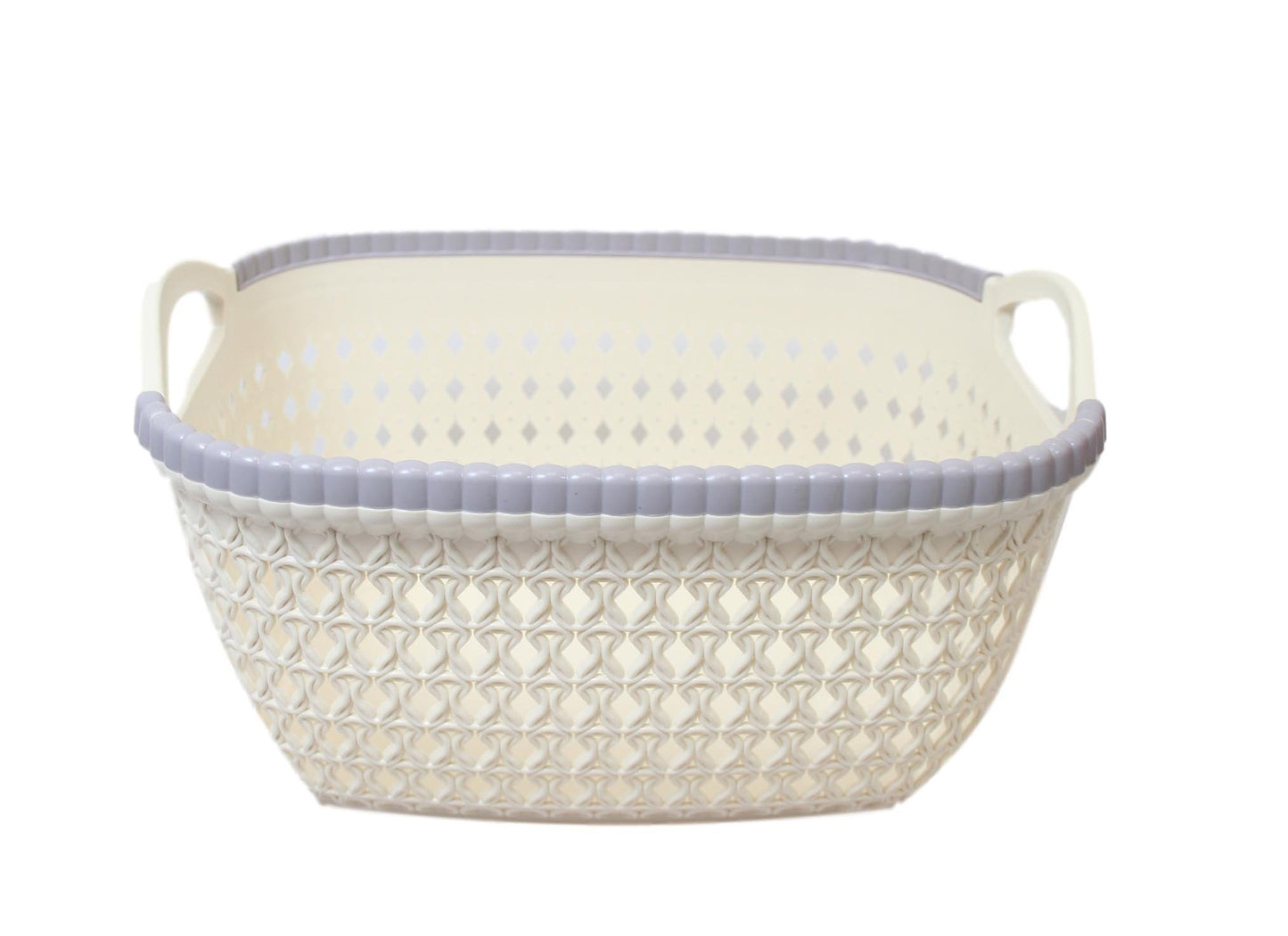 Plastic Rattan Style Kitchen Fruit and Veg Basket 2 Colours 26cm x 12cm 1 Pack ( x1) 5860