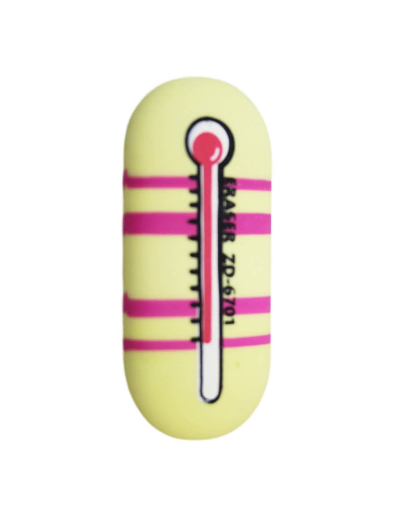 Stationary School Eraser Rubber Thermometer Themed 5 x 0.5 cm Pack of 3 Assorted Colours 5871