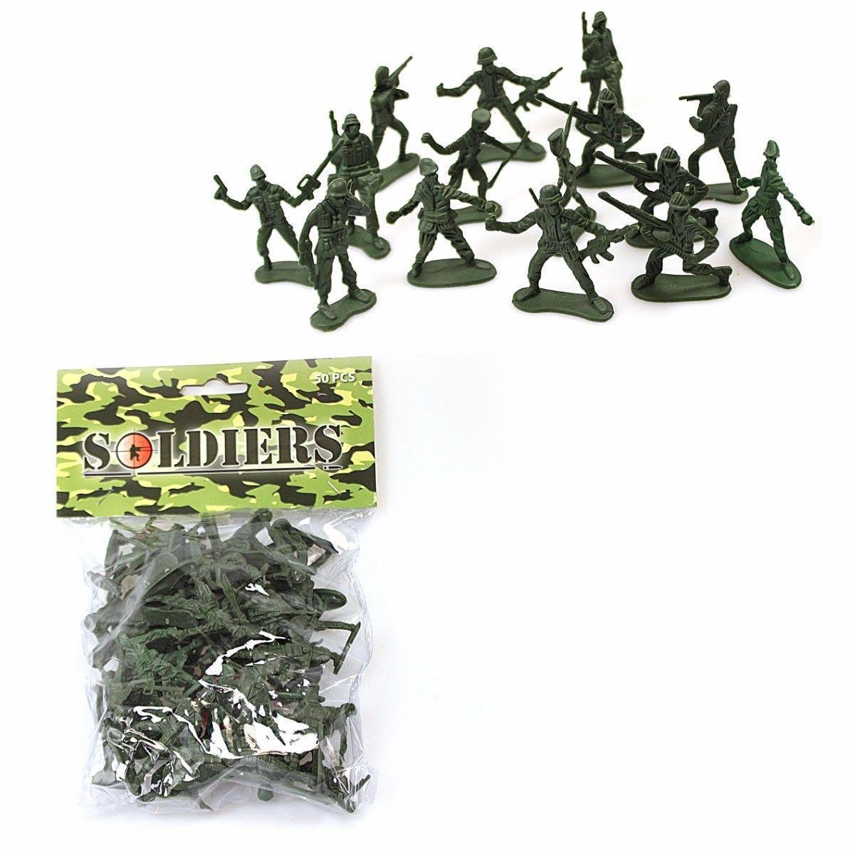 Pack Of 50 Toy Soldiers Assorted Sizes and Designs 3-7cm B65035